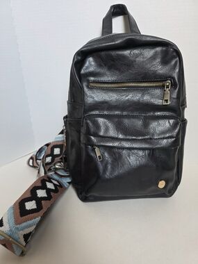 Modern And Chic Boutique Black Mini Backpack/Crossbody